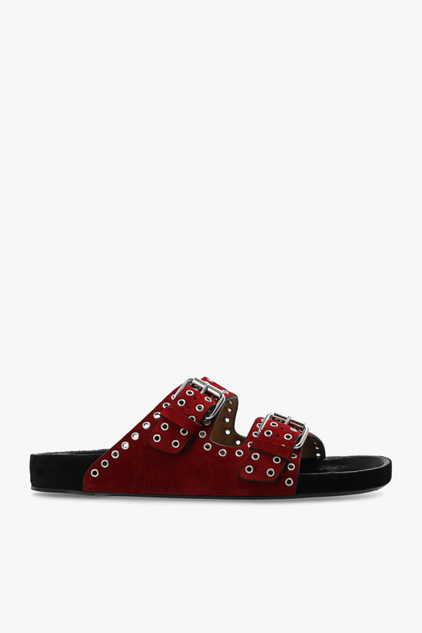 isabel marant lennyo grommet suede slides